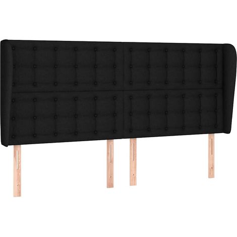 Maison Exclusive - Kopfteil mit Ohren Schwarz 203x23x118/128 cm S (1/5)