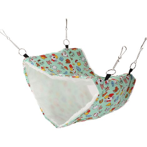 Lit suspendu pour animaux de compagnie, hamac double couche chaud et respirant pour petits animaux (hamsters, écureuils) (1/5)