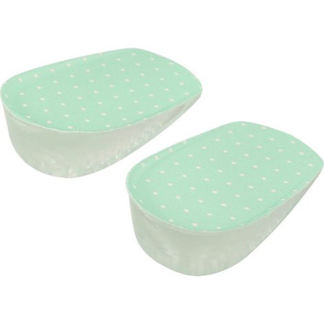 Semelles en gel silicone 3.5cm, coussinets talonnières adhésifs pour rehausseur de taille, soutien de la voûte plantaire, vert (1/5)