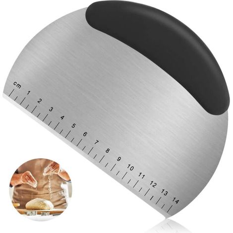 Grattoir en Acier Inoxydable avec échelle Grattoir Coupe-pate Multi-Usage Cutter pour Couper la pate de Pain-Fei Yu (1/5)