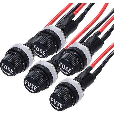 QUARKZMAN Porte-Fusible 5x20mm Ac 250V Fils Pré-Soudés Port Oblong (1/5)