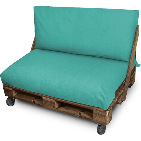 Set de cojines para palets Asiento 120x80x20 + Respaldo 120x45x25 Turquesa Naylim Mate Happers