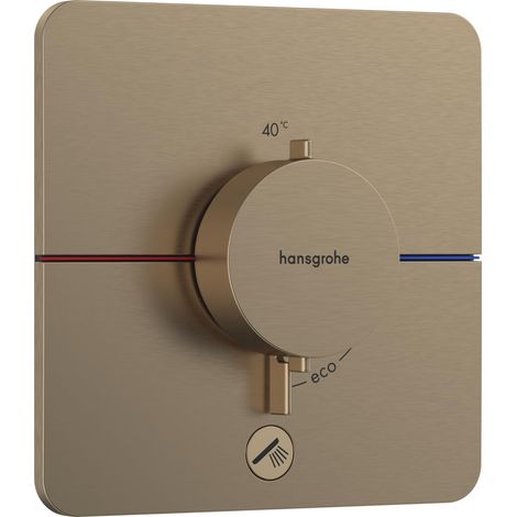 Mitigeur thermostatique avec 1 sortie additionnelle, Robinet encastré avec arrêt de sécurité à 40°C, Thermostat 1 sortie, Bronze brossé (1/5)