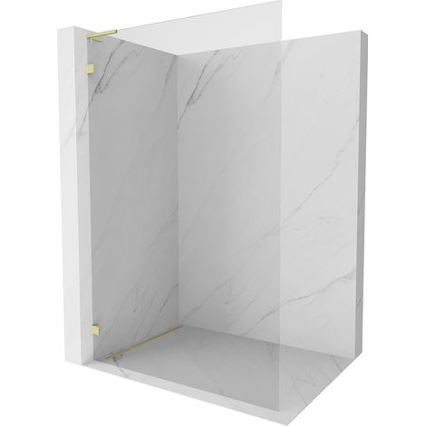 Mexen Lunar L Duschwand Walk-in links 100 x 200 cm, transparent 8 mm, gold gebürstet - 830L-100-000-55-00-L (1/5)
