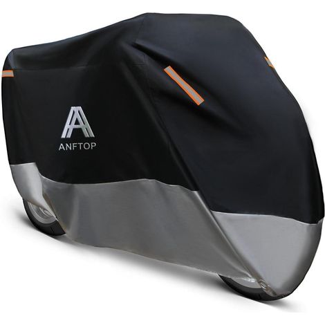 Motorrad Abdeckplane 210D Wasserdicht Winterfest mit Reflektoren & Schlossloch (1/5)