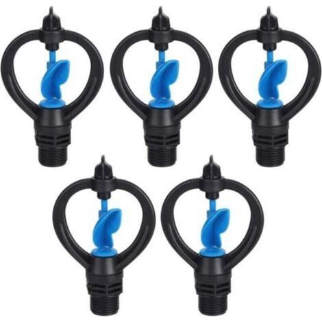 Arroseurs de pelouse à turbine en plastique, 5 pièces, buses d'arrosage pour jardin, outils d'irrigation pour espaces verts (1/4)