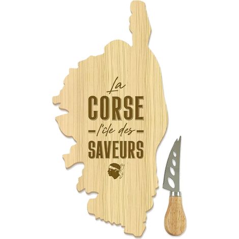 Coffret planche apéritif Corse en bambou avec couteau
