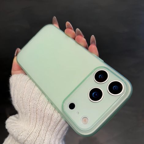 (iPhone 17 Pro Max vert) Coque souple ultra-fine, dos en silicone TPU translucide givré et fin (1/5)