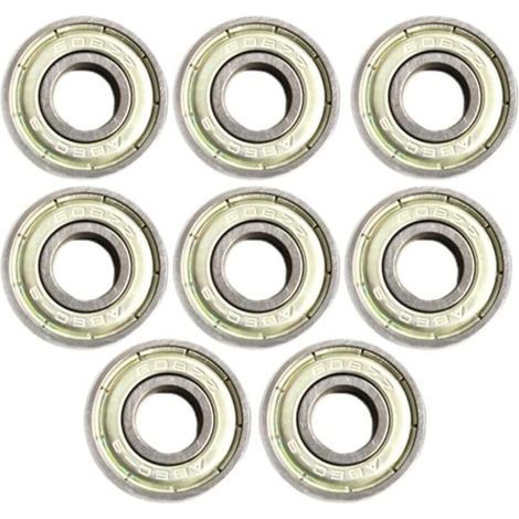 Satz mit 8 abgedichteten 608ZZ (ABEC11) Edelstahl-Rollenlagern (1/4)