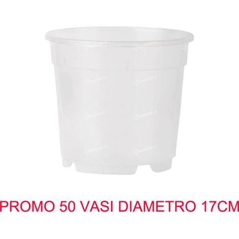 50 VASI PER ORCHIDEE Ø17CM COMPLETAMENTE TRASPARENTI PROMO