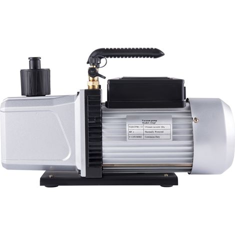 Mophorn Zweistufige Vakuumpumpe von mit einer Durchflussrate von 12 CFM (340 l/min) und einem 1/4-Zoll-Einlassanschluss für effizienten Betrieb.
