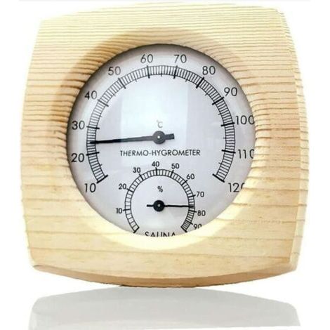 Accessoire de sauna Sauna intérieur extérieur Fournitures de sauna Pointeur à induction Hygromètre domestique Hygromètre Hygromètre Thermomètre de sauna (1/4)