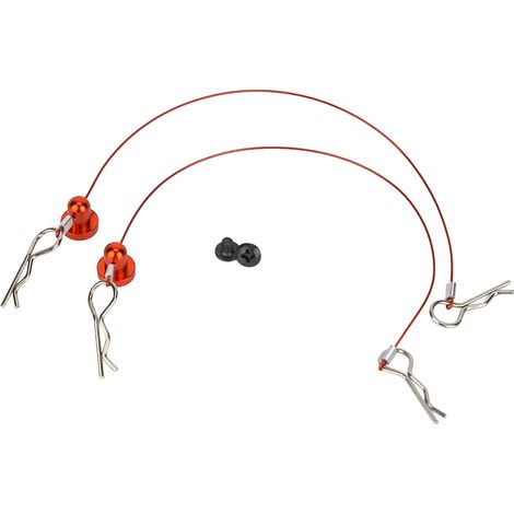 Attache-câble anti-perte pour carrosserie avec vis de retenue pour voiture RC Traxxas 1/10 (rouge) (1/5)