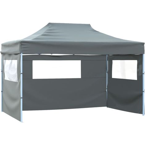 Carpa plegable profesional con 3 paredes acero antracita 3x4 m vidaXL (1/5)
