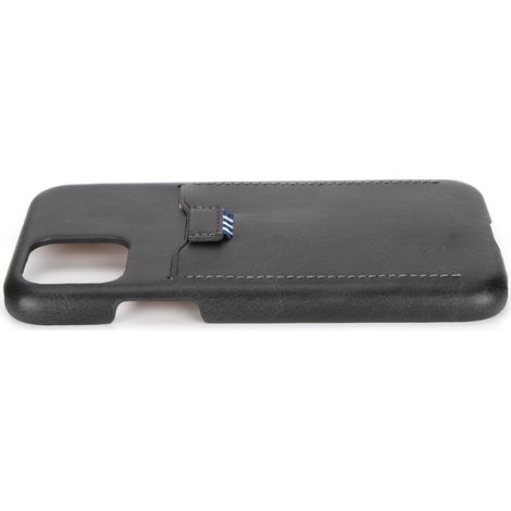 Étui fin en similicuir texturé avec emplacement pour cartes pour iPhone 11 Pro 5,8 pouces - Noir