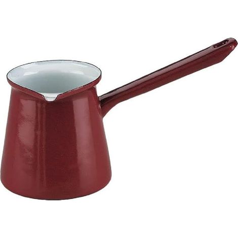 Cafetière Turque - 1 Unité - Acier Inoxydable - Capacité 0,35L - Couleur Rouge - Pour Préparation Café Traditionnel
