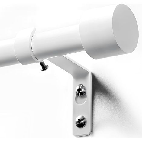 Tringle à Rideau Extensible - 1 Pièce - Métal Blanc 16/19mm - Réglable 76-325 cm sans Perçage - Pour Salon et Chambre - Finition Bois-Plastique (1/5)