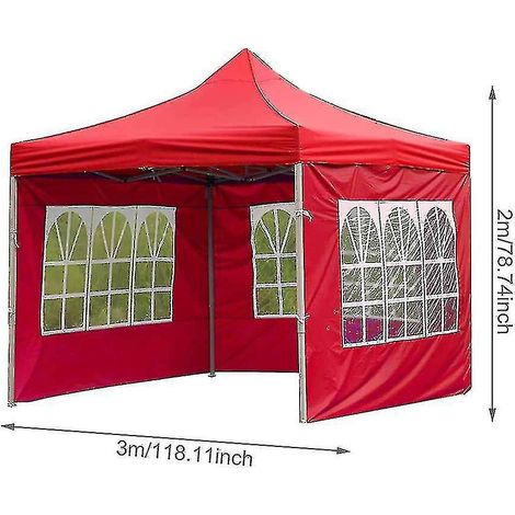 Tonnelle de jardin robuste Oxford, tente de réception pliable et imperméable, rouge, idéale pour les mariages et les réceptions. (1/4)