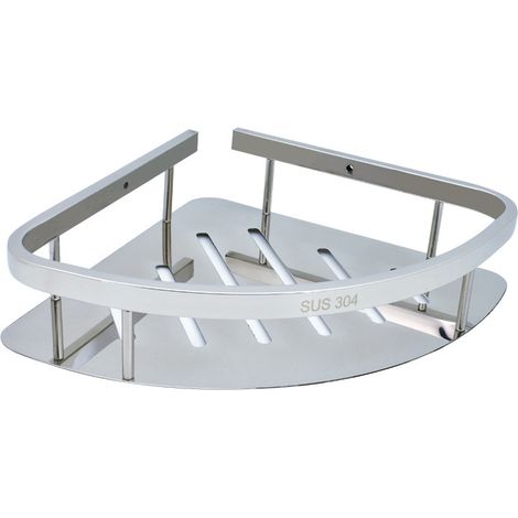 Étagère d'angle de Salle de Bain en Acier Inoxydable argenté, Support Triangulaire Mural trépied Douche Caddie Organisateur vidange Cuisine étagère de Rangement shampooing Gel Douche (1/5)