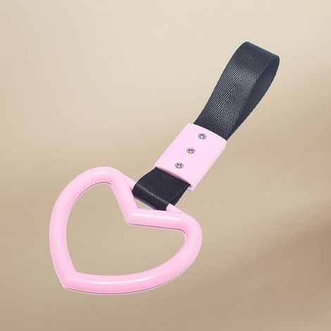Poignée de maintien voiture en forme de cœur, plastique résistant, universelle, anneau décoratif de pare-chocs arrière, couleur rose. (1/5)
