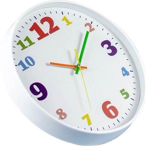 Wanduhr für Jungen und Mädchen, mit großen Zahlen, geräuschlose Uhr, leicht zu lesen, für Schlafzimmer, praktische Wanddekoration, batteriebetrieben
