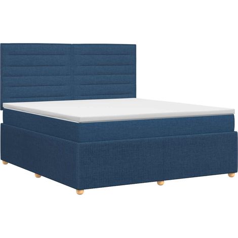 Maison Exclusive - Lit boxspring avec matelas Bleu 180 x 200 cm Tissu (1/5)
