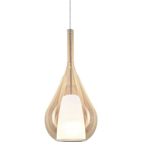 [GEBRAUCHT] B-Ware Ideal Lux Pendellampe Hängelampe Kalique 3 Amber Kunststoff extern dimmbar LED (1/2)