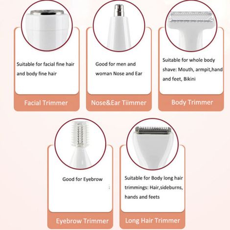 Rasoir électrique 5 en 1 pour femmes, rechargeable et indolore. (1/5)