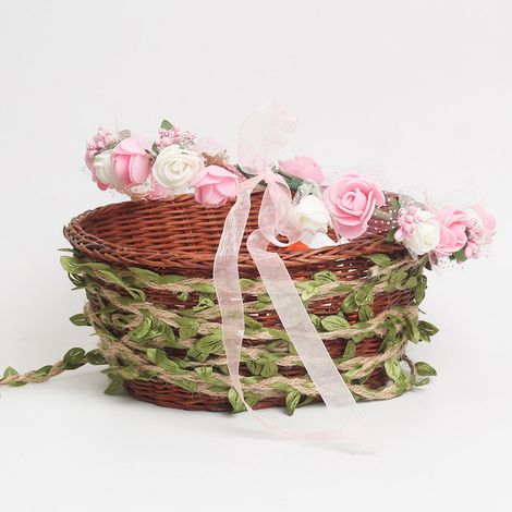 Corde décorative en rotin, ficelle cirée, feuilles artificielles, corde de jute pour loisirs créatifs. (1/5)