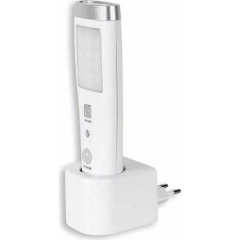 Lampe de poche à induction d'urgence Lampe Torche à Détecteur de Présence Angle Détection 60° 15 LED Rechargeable Batterie Blanc (1/4)
