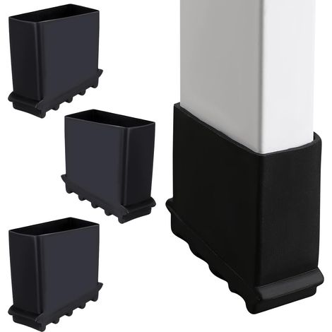 Lot de 4 couvre-pieds antidérapants à chevrons en caoutchouc – protection pour escabeau pliant, dimensions 2,36 x 2,36 x 1,10 pouces (1/5)