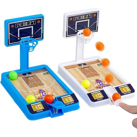 Jeu De Basket-Ball De Doigt - Lot De 2 - Plastique - Mini Panier De Bureau - Cadeau Enfant Adulte (1/5)