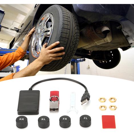 Système de surveillance de la pression des pneus (TPMS) USB pour voiture avec alarme et capteur externe pour navigation Android (1/5)