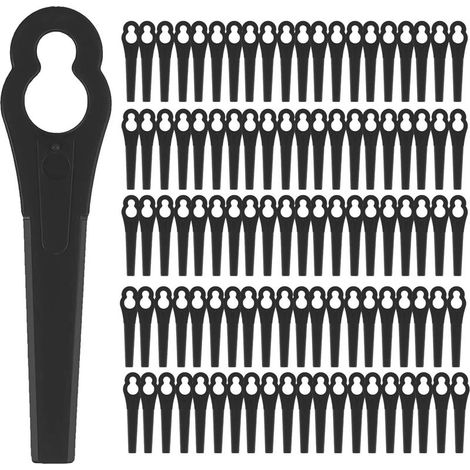 Lot 100 lames plastique – noir – coupe‑bordures – remplacement (1/5)