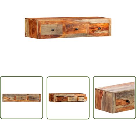 Table console  Table d'appoint  design industriel - murale 100x25x20 cm Bois massif BV16246 (1/5)