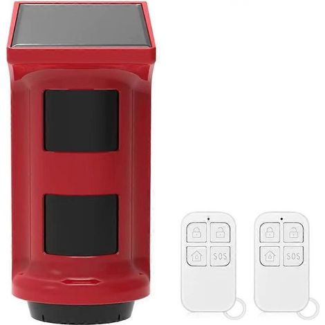 Alarme infrarouge solaire extérieure étanche 120 dB avec détecteur de mouvement PIR et sans fil, système d'alarme antivol stroboscopique 433 MHz (1/5)