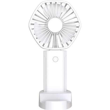 1 Ventilateur portable, silencieux, rechargeable USB, avec base, pour bureau, voyage, extérieur (1/5)