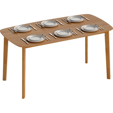 Pine Wood Rectangular Dining Table - Light Brown (1/5)