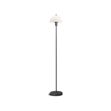 Vienda Lampadaire Noir, Verre Opale, Interrupteur Sur Cordon 1x E14