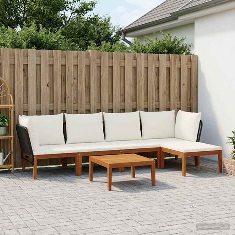 vidaXL 6 uds. Madera de Acacia Sólida y Cuerda Natural (1/5)