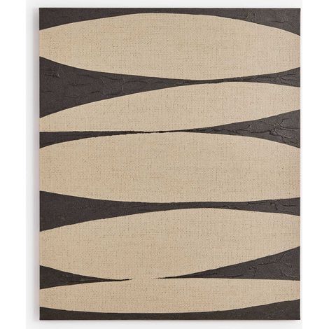 SKLUM Dekorative Leinwand 100x120 cm handgemalt Yaleno Schwarz - Beige Leinen                                  