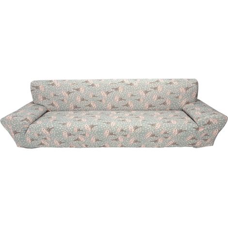 Housse de canapé extensible 4 places 5 en tissu gratté élastique antidérapant protection meubles 235-300cm lavable (1/2)