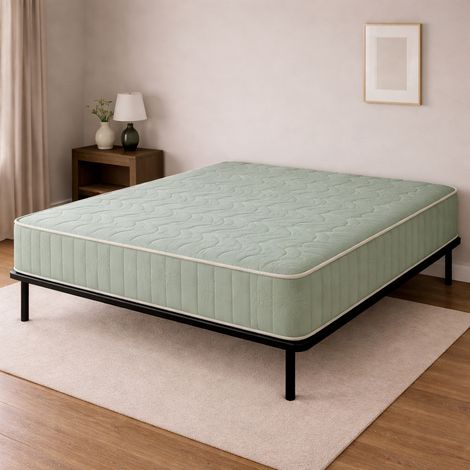 Matelas et sommier 140x200 cm Trés Ferme 19 cm - Sommier Démonté - Pieds Inclus - Oreiller Mémoire Offerts - Indéformable - Confort Optimal - Usage Quotidien - OEKO-TEX STANDARD 100