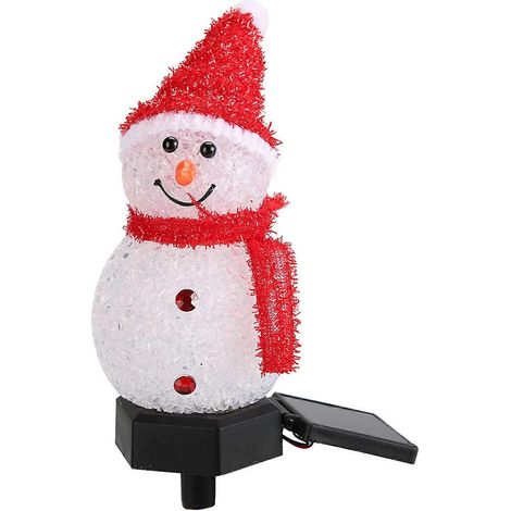 LED-Solar-Gartenleuchte Schneemann Weihnachten, intelligenter Lichtschalter, energiesparende Außendekoration