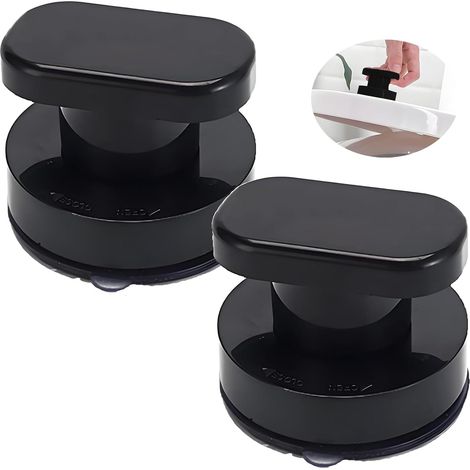 Lot de 2 poignées de porte adhésives noires Forte ventouse Pour porte en verre, tiroir, armoire, réfrigérateur, balcon (1/5)