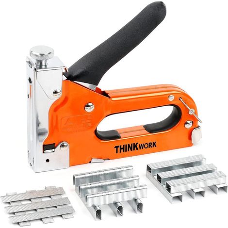Handtacker Set 3in1 900 Klammern Tacker Orange Klassiker Handtacker (1/5)
