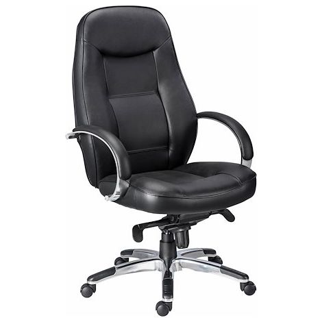 Fauteuil de bureau en croute de cuir noir - Maxiburo (1/5)