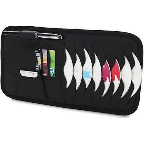 Organisateur de pare-soleil de voiture, pare-soleil polyvalent, pochette de rangement pour CD/DVD, étui de pare-soleil, clip portefeuille pour CD, porte-lunettes (1/5)