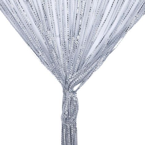 Rope door curtains, tasseled windows, tasseled screens, silver ribbon string screen (grey) (1/5)