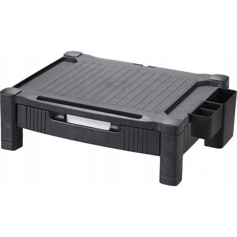 Q-Connect Soporte ajustable para monitor negro para escritorio